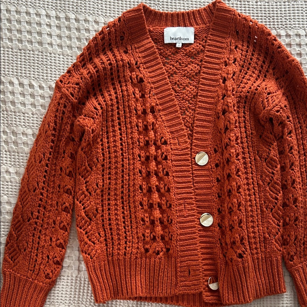 Heartloom Rust Knit Cardigan Sweater